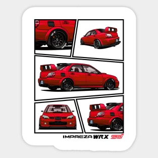 Impreza WRX STI Hawkeye Red, JDM Car Sticker